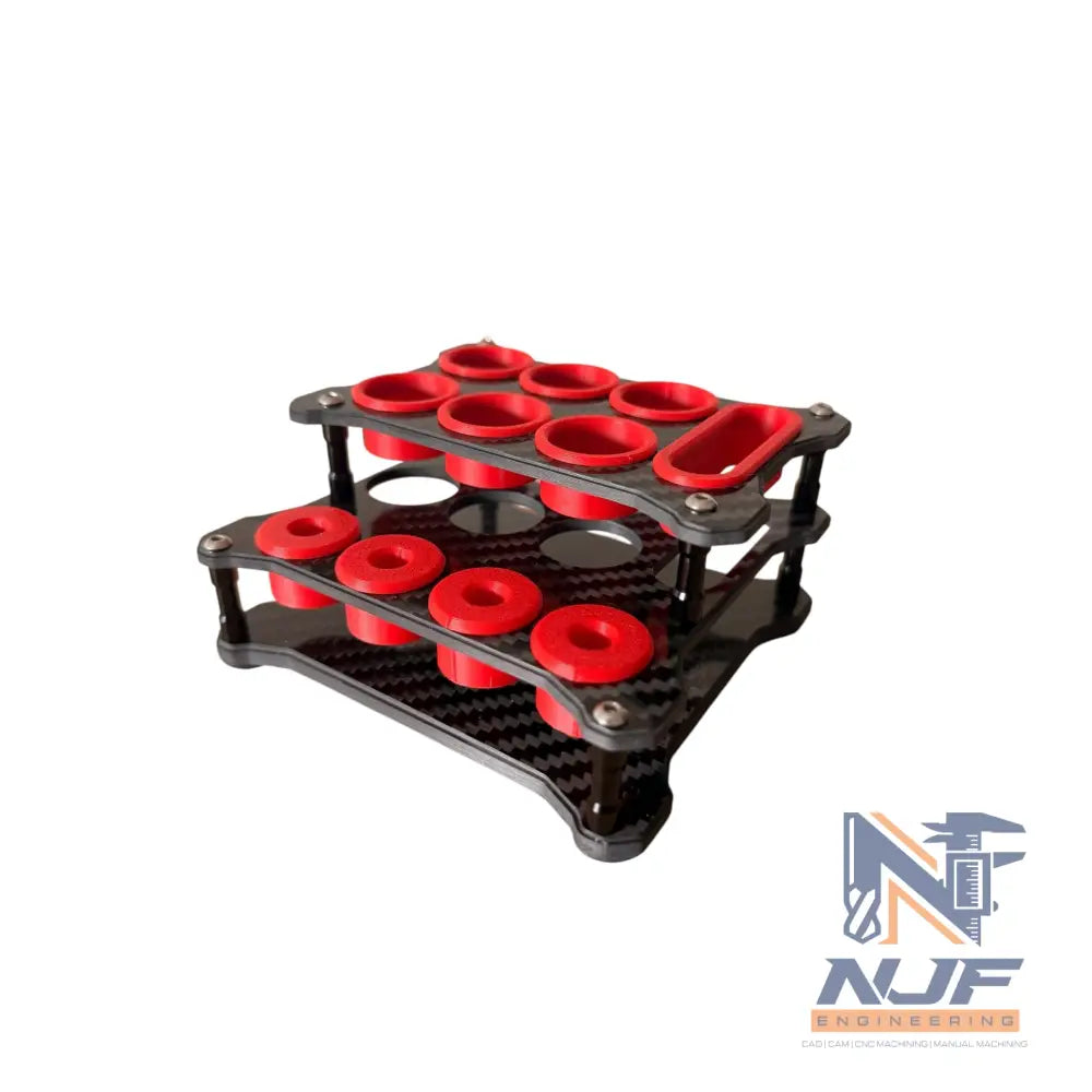 NJF LRG PRO PIT TOOL HOLDER - FULL CARBON - Red / Black / No