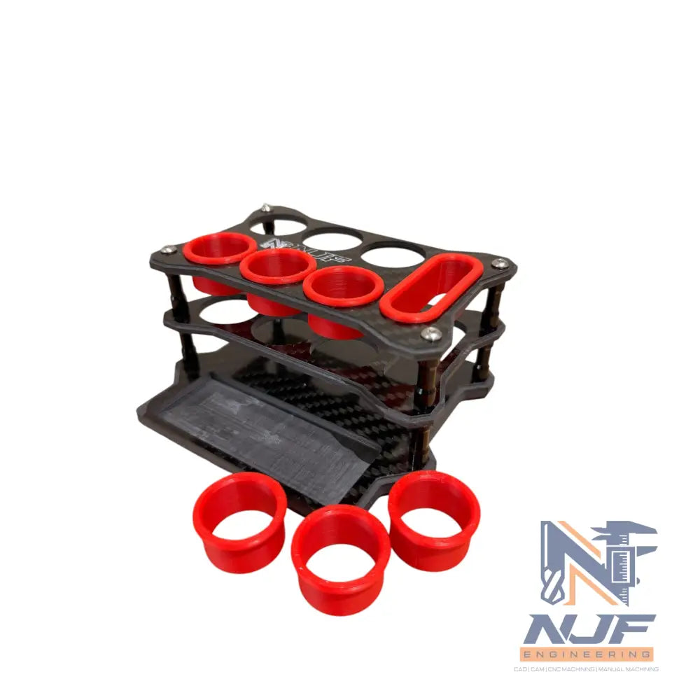 NJF PRO PIT Tool Holder SML -Full Carbon Fibre - Red / Black / No